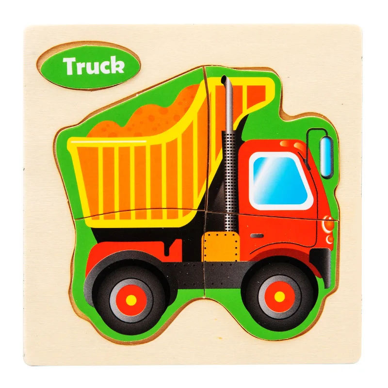 Miniature 3D Wooden Cartoon Animal Puzzle Board for Kids - Early Learning Educational Toy Gift