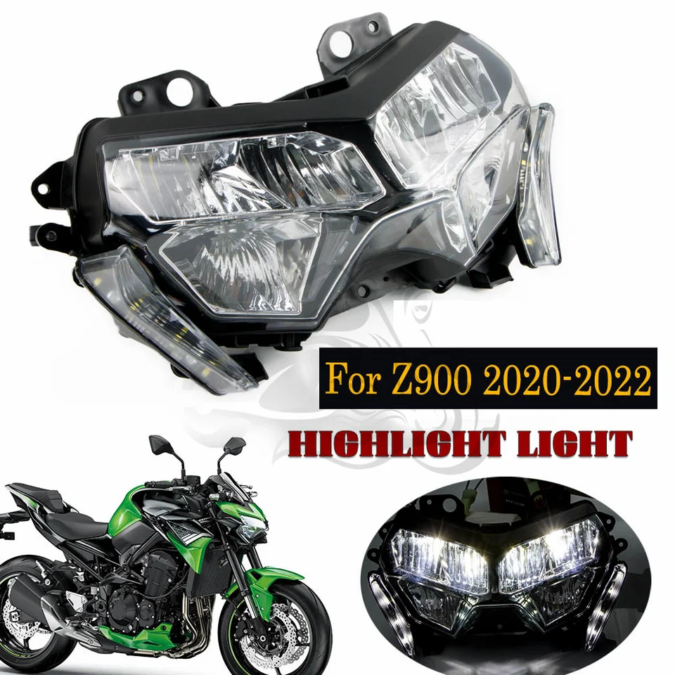 Grille De Phare Pour Kawasaki Z900 2020-2024 - Aspect Fibre De Carbone, ABS, Protection Avant - Accessoire Moto Style