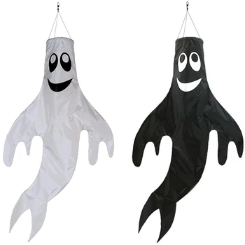 

Halloween Ghost Windsock Flag Patio Lawn Garden Party Home Halloween Decorations Windsocks