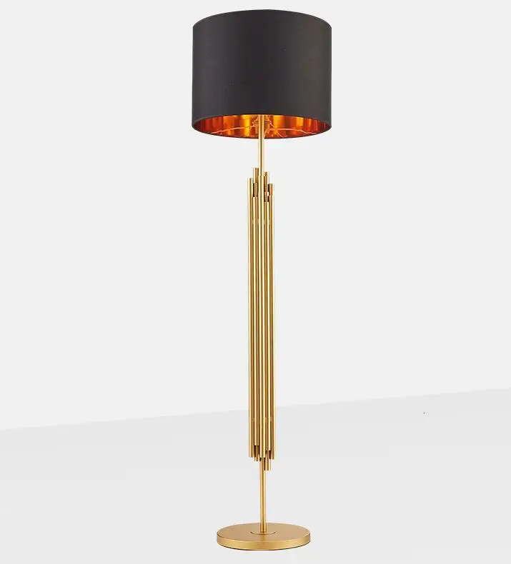 Neo-classical Gold Wrought Iron Metal Fabric Shade Floor Lamp lampadaire | Освещение
