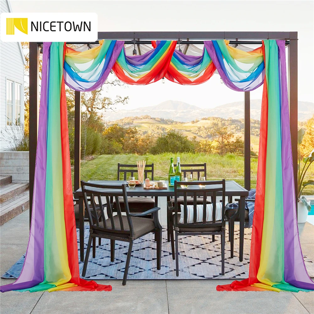 Outdoor 1pc Multicolor Window Scarf Waterproof European Style Valance Curtain for Garden Morden Tulle Luxury Decor | Дом и сад