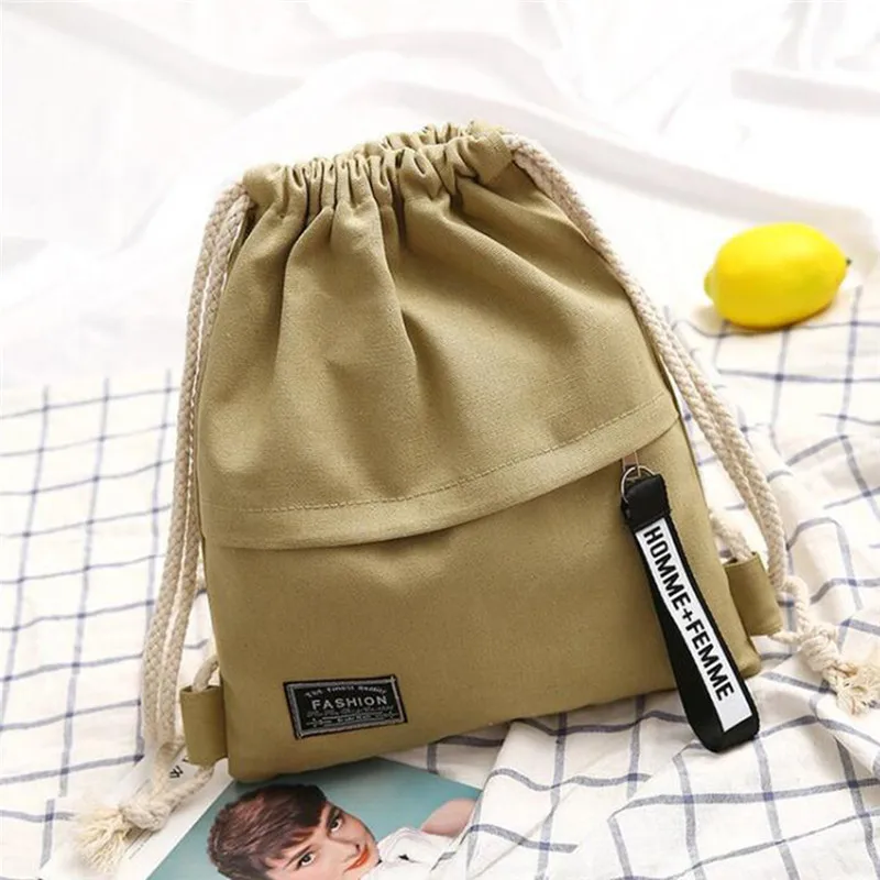 캔버스 가방 야외 스포츠 Drawstring 배낭 학교 체육관 Drawstring 가방 캔버스 저장 팩 배낭 파우치 캠핑 장비