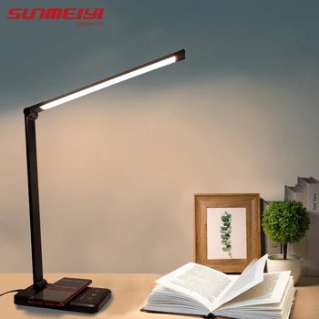 Lámparas Led de escritorio, lámpara de mesa con protección ocular USB, luz nocturna táctil de 5 niveles dimables para dormitorio, lectura de cabecera, lámpara de escritorio