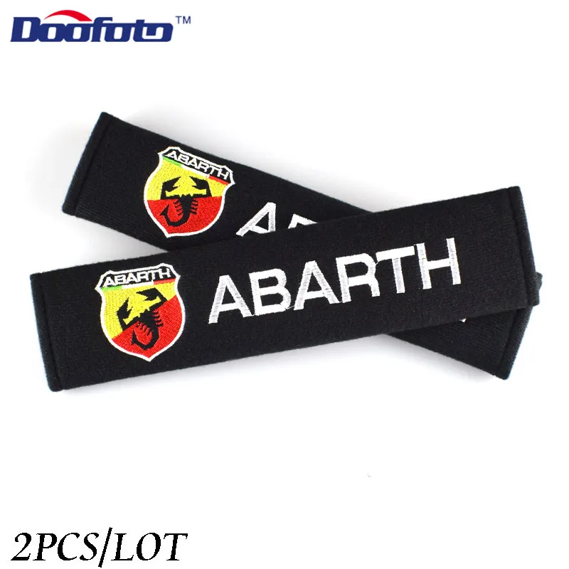 

Doofoto 2x Automobile Seat Belt Cover Car Interior Styling Shoulder Protective Padding For Abarth 500 595 For Fiat Accessories