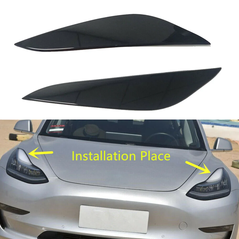 Внешняя фара крышка век наклейка лампа для Tesla модель 3 2017 2020|Хромирование| |