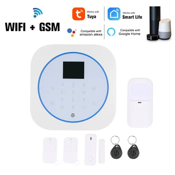 

Wifi GSM Alarm System Intercom Remote Control Autodial TFT Display 433MHz Detectors Tuya Control Compatible with Amazon Alexa