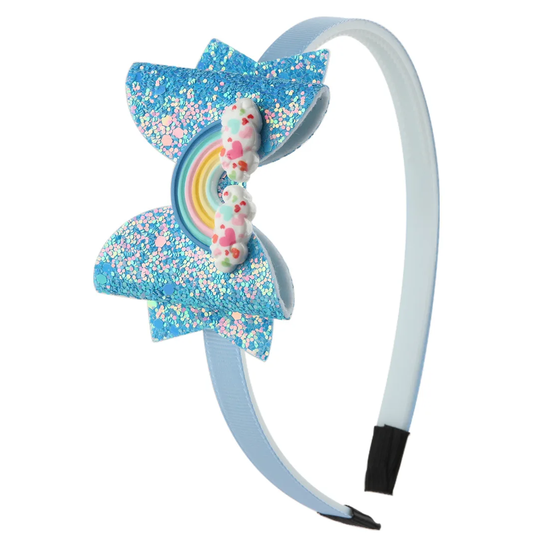 Amazon speed sell tong gradient sequins bowknot party band rainbow bow hair hoop hair accessories - Цвет: see chart