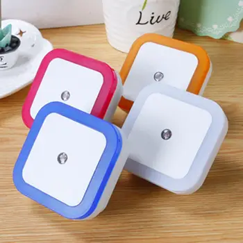 

ICOCO Light Sensor Control Mini Night Light EU US Plug Novelty Square Baby kids Bedroom lamp moon Romantic Colorful Lights bulbs