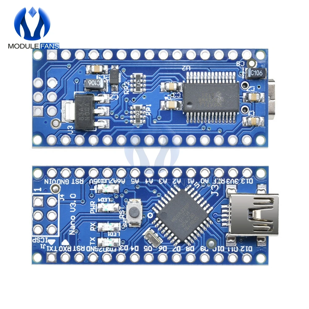 Nano V3.0 3,0 FT232 чип ATmega328 Atmega328p 16M 16MHZ плата для Arduino UNO R3 Mini Usb AU без usb-кабеля I/O