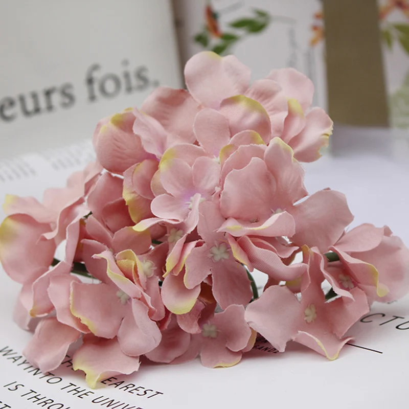 Искусственная гортензия букет цветок, шелковые цветы с стержня для дома Свадебные украшения подарок DC112 - Цвет: lotus root pink