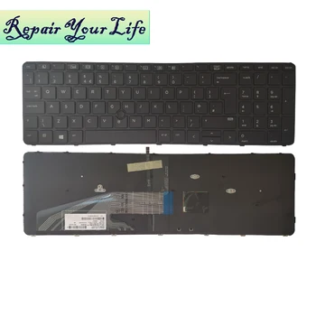

UK GB Replacement Keyboards for HP ProBook 650 G2 450 455 470 655 G2 G3 Backlit keyboard 9Z.NCGBV.10U With Pointer Black Frame
