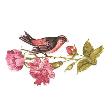 

15.8*8.9CM Pretty Roses And Birds Decor PVC Car Sticker Bumper Car Window Personalized 11A0297