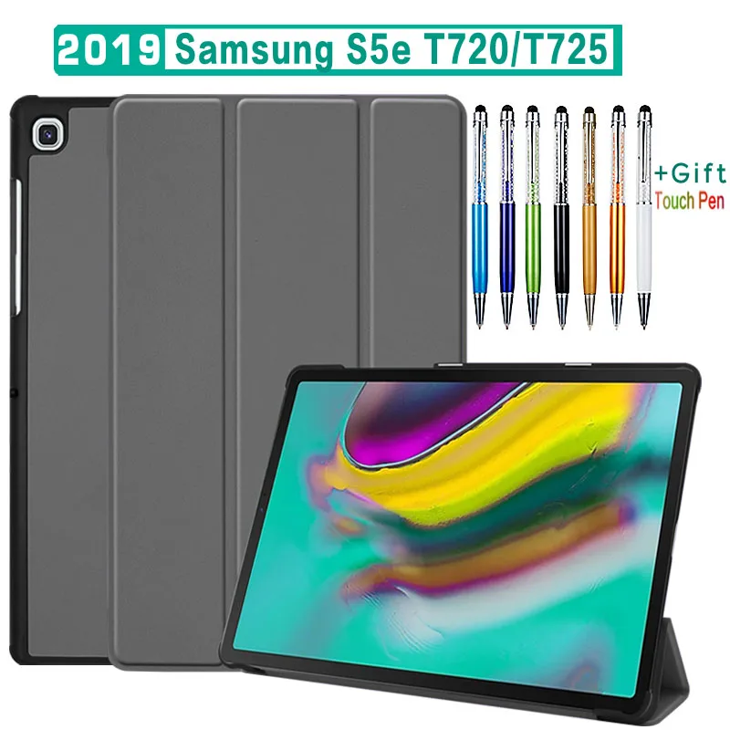 Magnetic Folding Stand Cover Case For Samsung Galaxy Tab S5 E S5e 10.5” SM-T720 T725 PU Flip Leather Case For Samsung S5E T725C-0