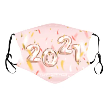 

1pc Adults Washable Face Masks Merry Christmas Mouth Mask Expression Happy New Year 2021 Prints Mouth Cover #127