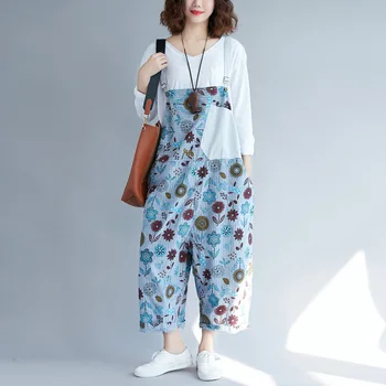 

Lady New Distressed Jumpsuit Women Casual Jumpsuit Summer 2020 Printed Rompers Womens Personality Loose Jumpsuit