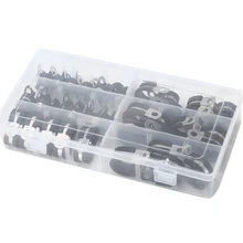 

Cable Clamp,52Pcs Rubber Cushion Insulated Clamp.Stainless Steel Metal Clamp Rubber Gasket Insulation Pipe Clamp