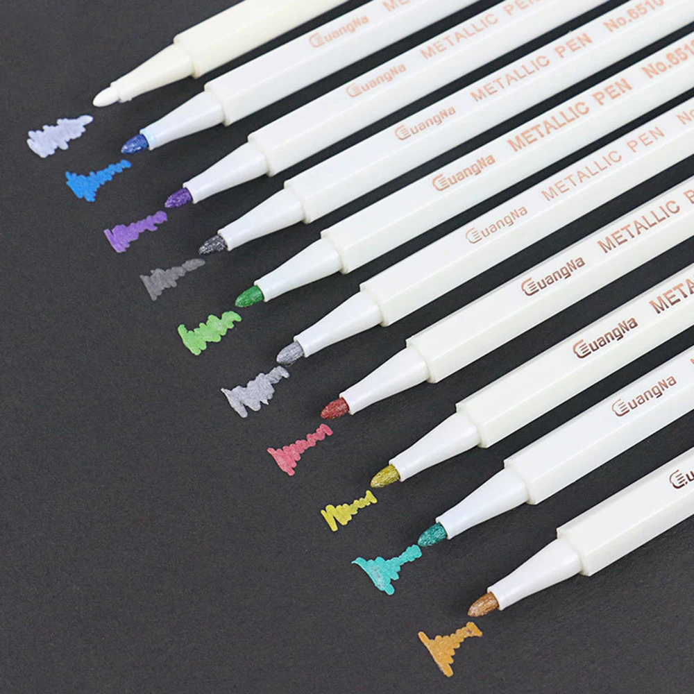 Metal Paint Pen Marker Painting10/15/20/30 Color Pen Diary DIY Decorative Pen Environmentally Friendly Non-toxic  Student supply