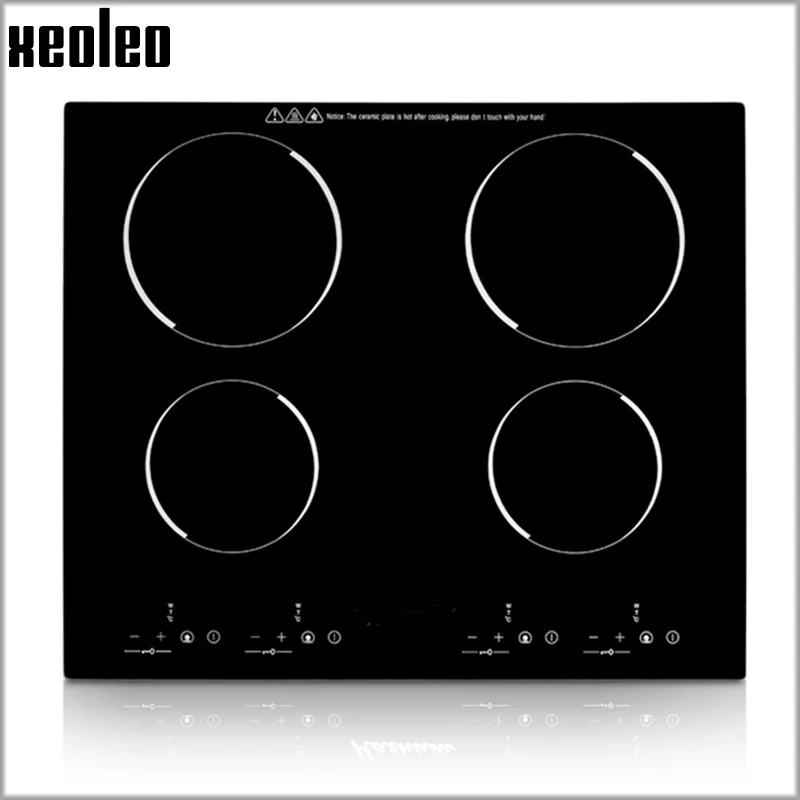 XEOLEO Home use Built-in Electric Ceramic Cooker Induction cooker 1200W+1800W Four Burner Electric hob with timing Ceramic stove