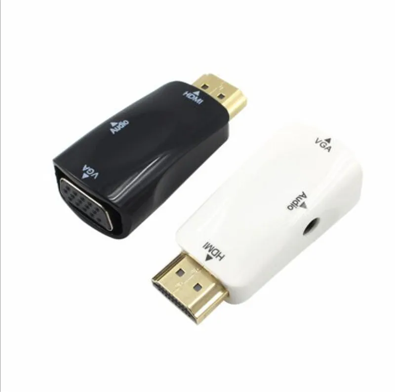  50 pz/lotto HDMI a VGA Adattatore Cavi Audio Converter Maschio a Femmina HD 1080P Per Il Computer P