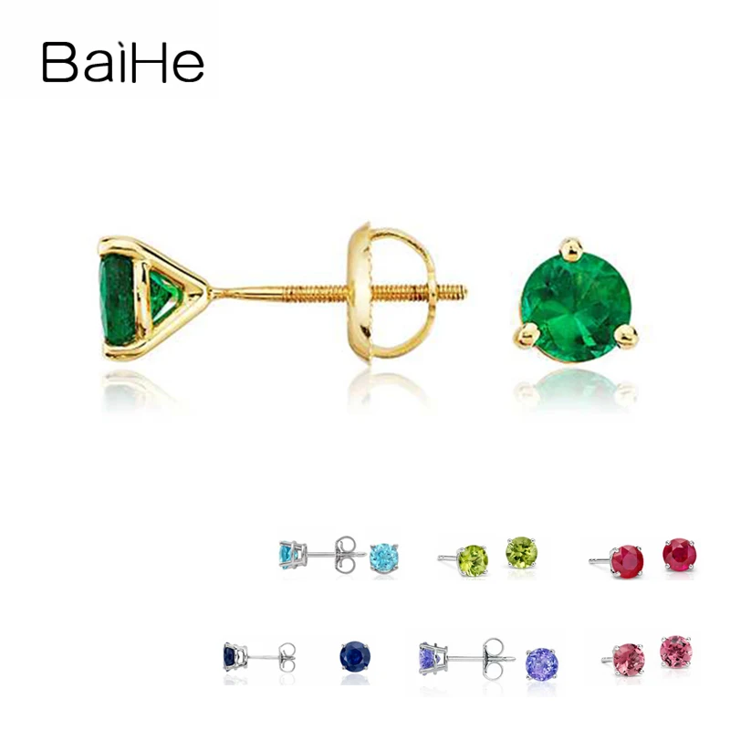 BAIHE Solid 14 к желтое золото 0.30ct
