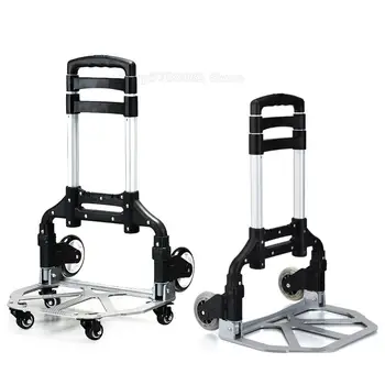 

Household trolley car portable folding trolley luggage cart trailer shopping grocery cart pull cargo truck