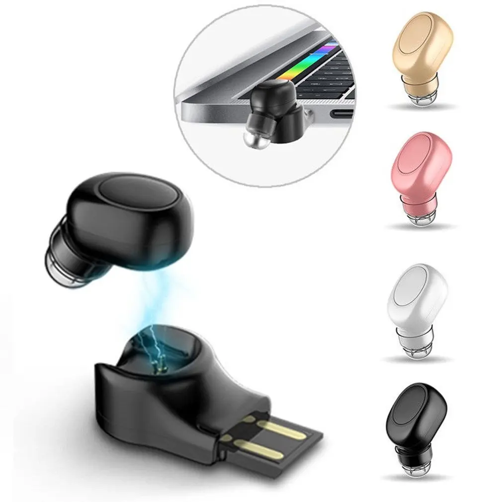 

X11 Mini Wireless Headphone In-Ear Headsets Magnetic USB Charger Base Earpiece with Mic for Phone Tablet PC