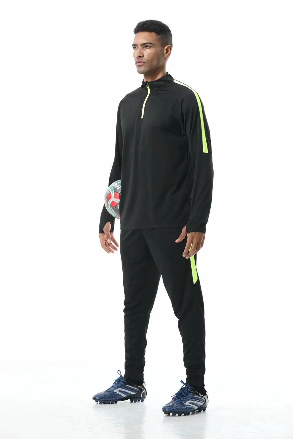 Мужская спортивная одежда футбольные тренировочные костюмы комплекты футбольные спортивные костюмы с длинными рукавами трикотажные изделия для футбола командная форма спортивный комплект для бега - Цвет: 922 6019 black sets