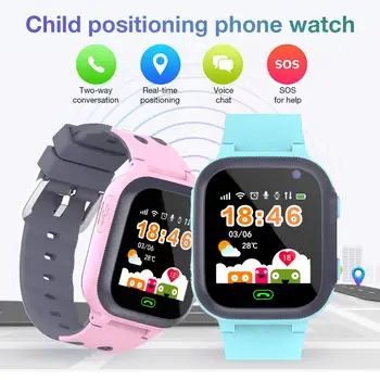 

Q16 Waterproof Phone Card Smart Watch With Breathing Light GPS Positioning SOS Voice Intercom HD Touch Screen Children Watch