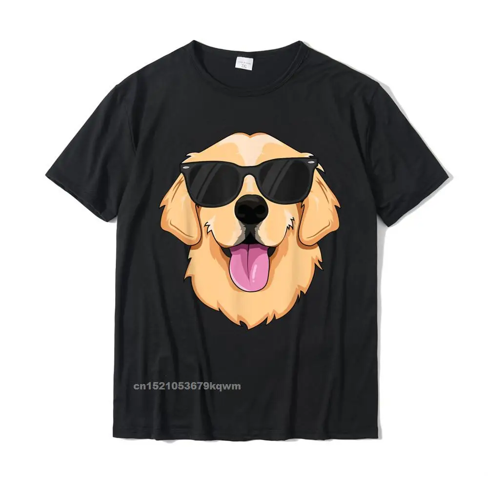 Custom Tshirts Latest Crew Neck Normal 100% Cotton Student Tops & Tees Cool Short Sleeve T-Shirt Drop Shipping Golden Retriever T-Shirt for Kids Boys Girls Sunglasses Pet T-Shirt__3355 black