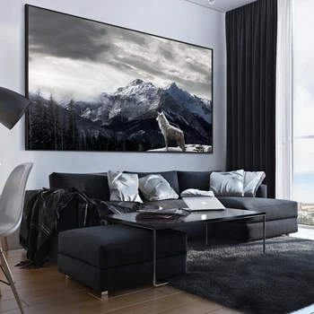 Mountain Wolf Artwork Printed on Canvas 2