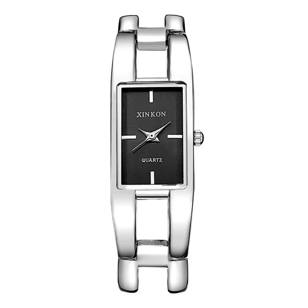 

Women's quartz wristwatches black stainless steel strap rectangular watch fashion Minimalist designer brand luxury women