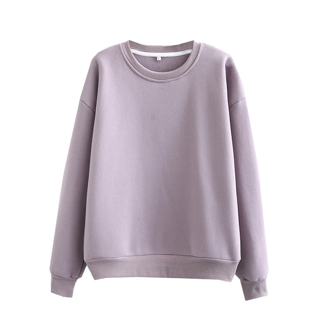 Tangada Women couple sweatshirt fleece 100% cotton amygreen oversized hood hoodies sweatshirts plus size SD60 6L20-Grayish purple