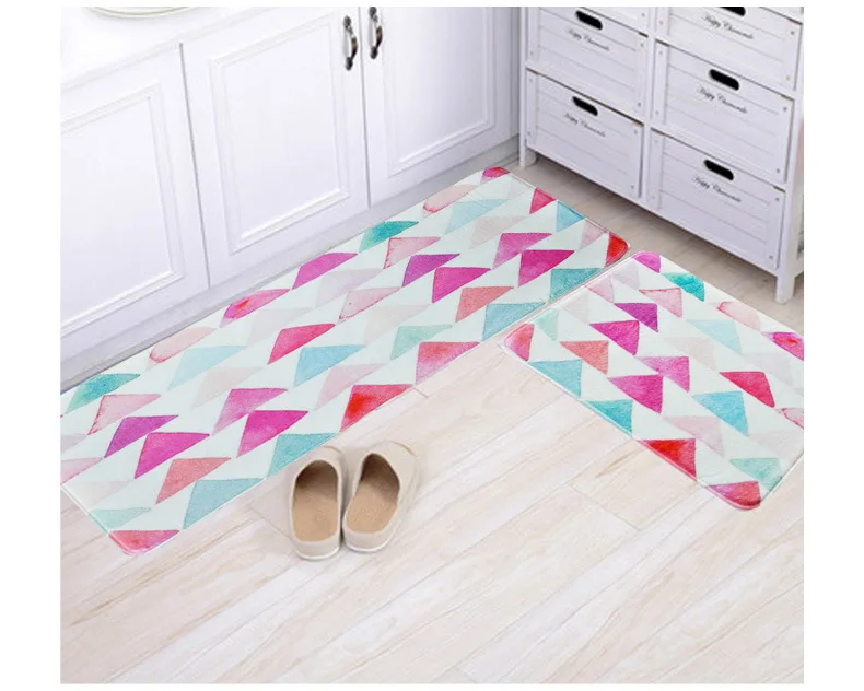 Minimalist Modern European Style Geometric Pattern Door Mat Entrance Foyer Kitchen Sanitary Ware Water-Absorbing Mat