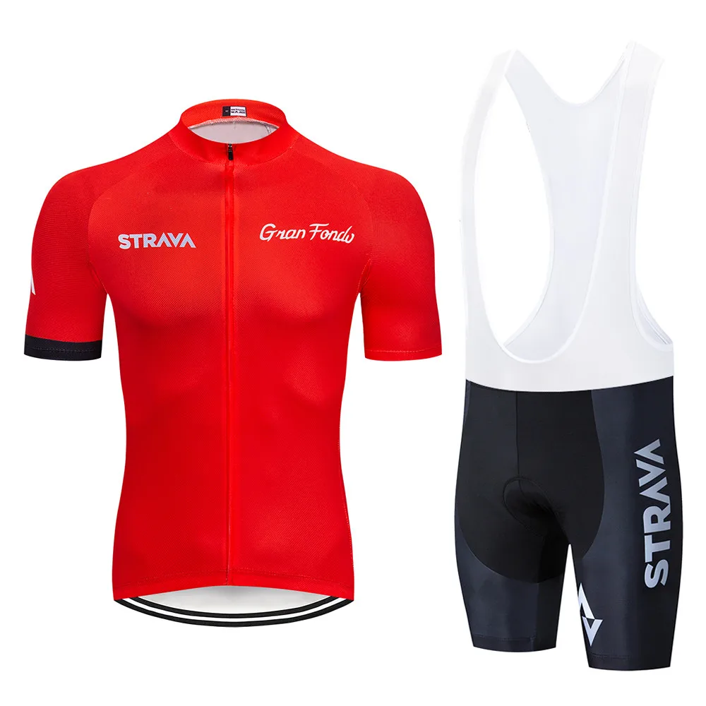 STRAVA Pro Team, летний комплект из Джерси для велоспорта, одежда для велоспорта, дышащая мужская рубашка с коротким рукавом, велосипедные шорты, 20D гелевая подкладка - Color: No.1