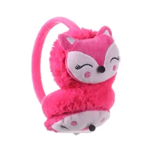 Новинка; милые зимние теплые наушники с рисунком лисы; женские плюшевые мягкие утепленные хлопковые теплые наушники для мальчиков и девочек; прекрасная защита