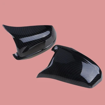 

CITALL 2pcs ABS Carbon Fiber Style Door Side Wing Rearview Mirror Cap Cover Fit For BMW F10 F11 5 Series 2011 2012 2013