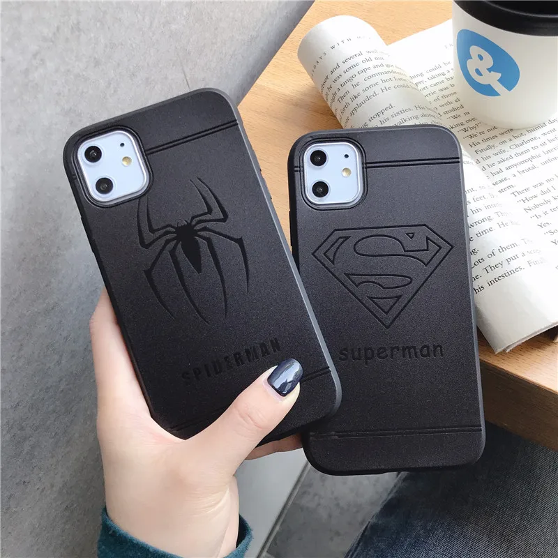 Черный с принтами &quotMarvel&quot &quotМстители&quot &quotСупермен&quot Чехол &quotЖелезный