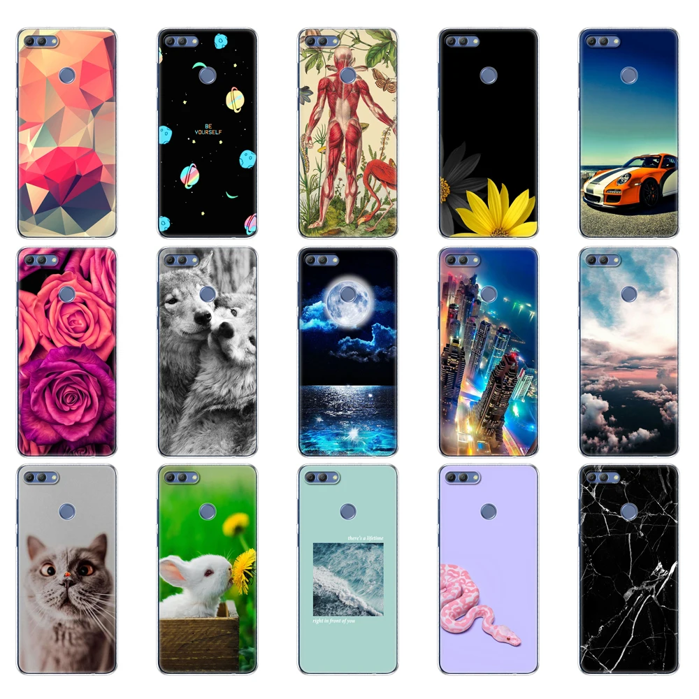 Силиконовый чехол для телефона Huawei p smart 2018 Enjoy 7S чехлы Psmart задняя крышка полностью