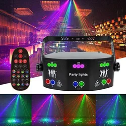 Lumière de fête Disco LED avec télécommande, 9 yeux, 15 yeux, stroboscope DMX, lampe Laser de scène pour vacances, noël, mariage, Bar, décor KTV 