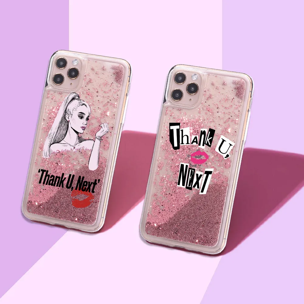 Pop Star Ariana grande Thank U Next Sparkle Liquid Real Glitter чехол для телефона iPhone 11 X XS XR Max Pro 7 8 7Plus 8Plus