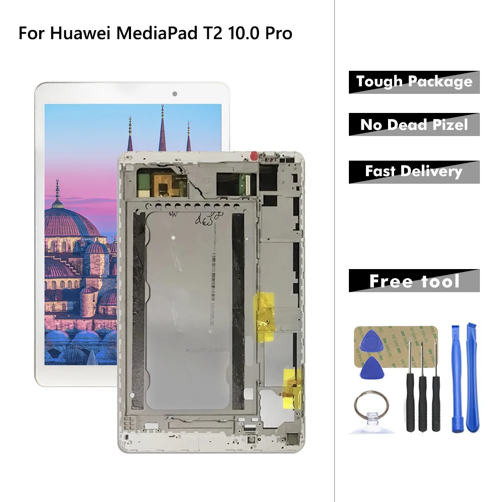 AAA+ качественный ЖК-дисплей для huawei MediaPad T2 10,0 Pro FDR-A01L FDR-A01W ЖК-дисплей с сенсорным экраном дигитайзер сборка+ рамка