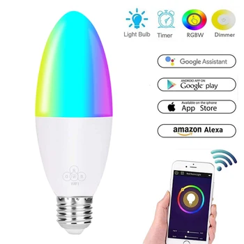 

6W Smart WIFI Bulb Dimmable Light Phone Remote Control LED Bulbs Compatible with Alexa Google Home Voice Control Device