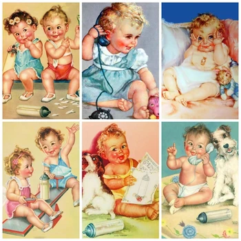 

HUACAN 5D DIY Diamond Painting Full Drill Square Children Handcraft Kit Embroidery Rhinestone Picture Home Decoration