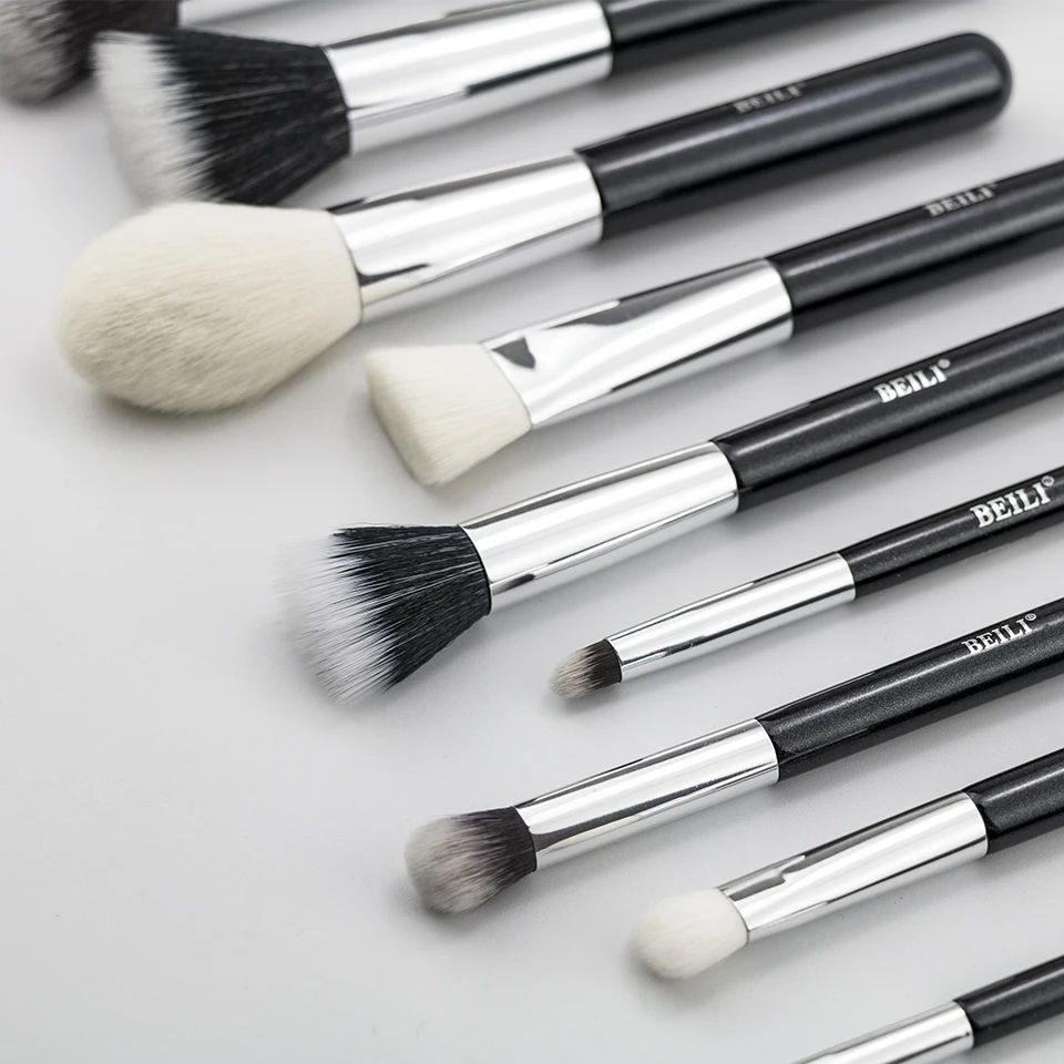 Набор кистей для макияжа из козьей шерсти BEILI Black|makeup brush set|brush setbrushes makeup set |