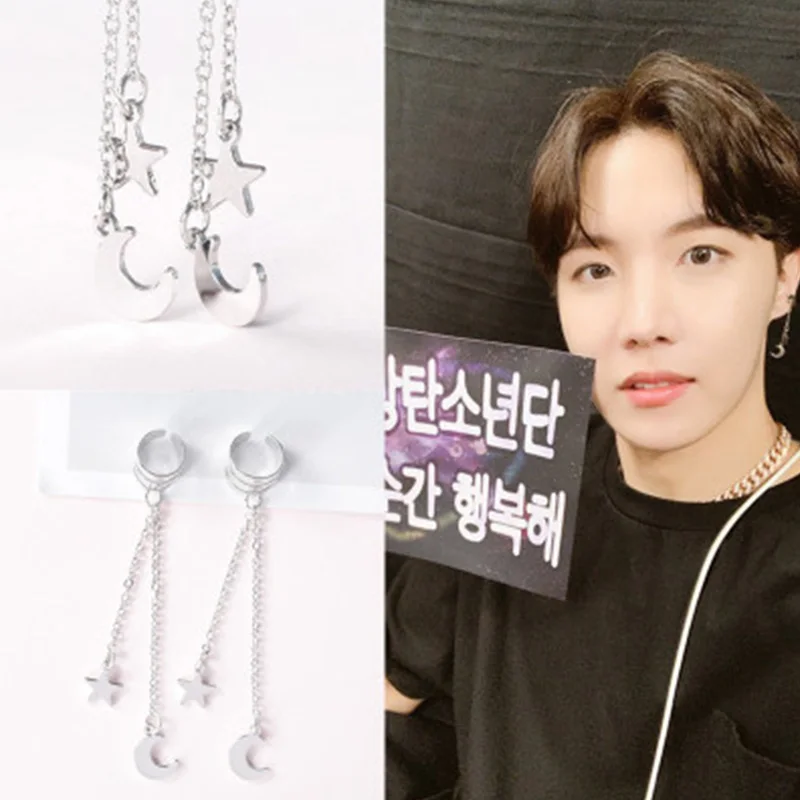 KPOP Bangtan мальчики серьги-капельки любят себя говорить металлические каплевидные