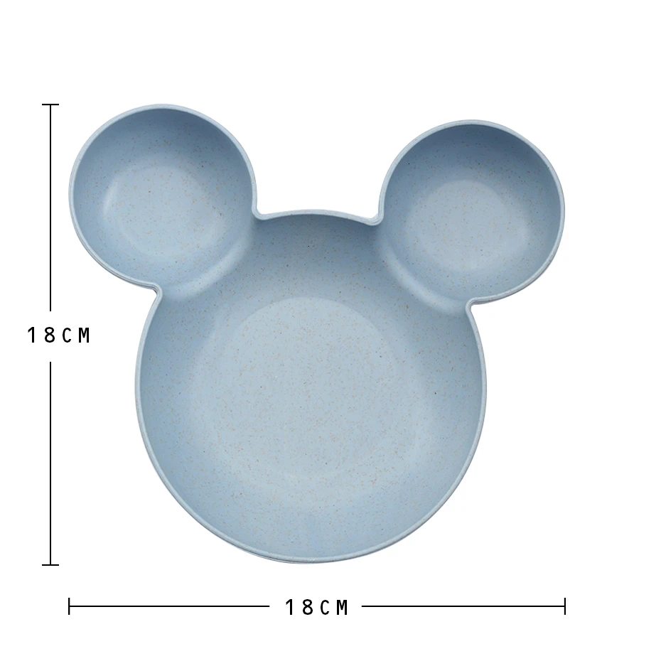 Синий ребенок мультфильм мышь миска посуда ланч бокс дети; Младенцы миска для кормления риса пластиковое блюдо для закусок посуда