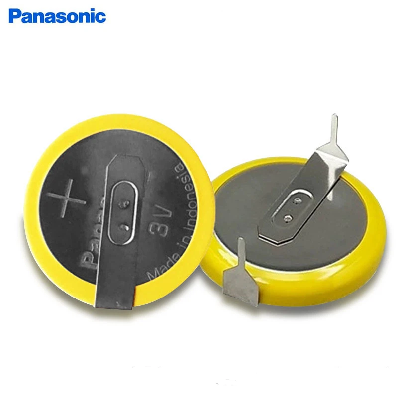 Кнопочная батарея Panasonic CR2032 3V 10 шт./лот H образный горизонтальный с 2 паяльными