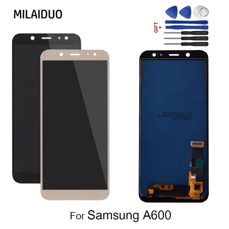 AMOLED ЖК-дисплей для SAMSUNG Galaxy A6 A600 A600F A600FN ЖК-сенсорный экран дигитайзер сборка Замена Регулировка яркий+ Инструменты