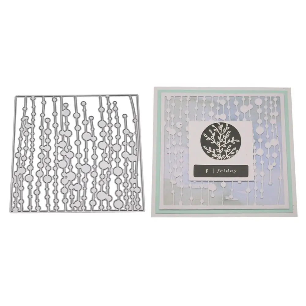 

Square Frame Cutting Dies Bead Curtain Stencil Metal Cut Die Wedding Decoration Birthday Background Scrapbook Stamp And Dies