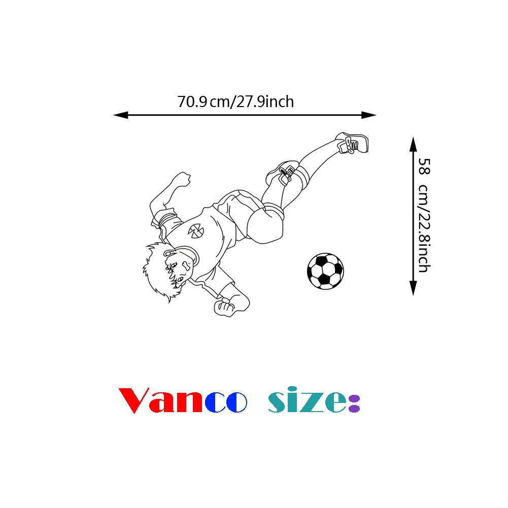7120 Большие размеры большие воздушные крыла футбол ребенок мультфильм резные наклейки на стену производители настраиваемые оптом